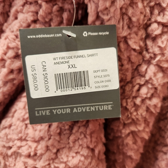 NWT EDDIE BAUER POPCORN FLEECE PULLOVER - Picture 4 of 7